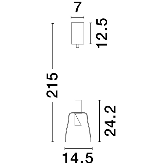 Lampada oro led 7w 3000k a sospensione vetro fume