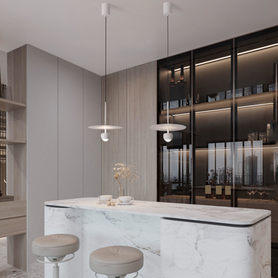 Lampada a sospensione design moderna bianca led 3000k Lampada a sospensione design moderna bianca led 3000k