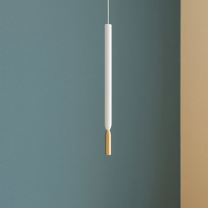 Lampada a sospensione led isola cucina ondaluce so tubic bianco e oro