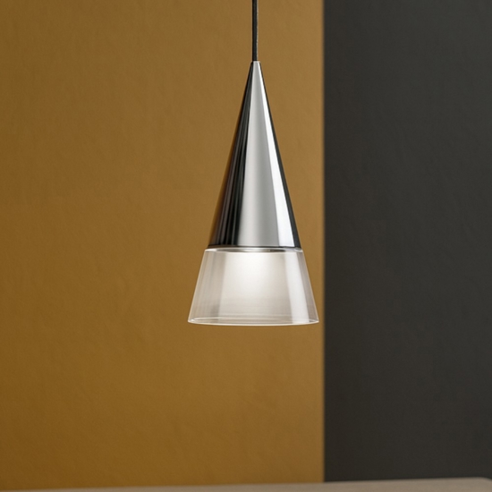 Cono sp1 ideal lux lampada a sospensione per bancone isola cucina cromo