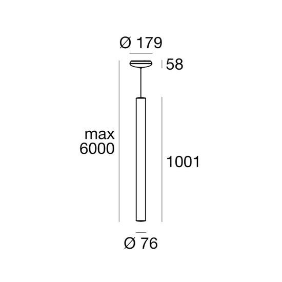 Linea light tu-v lampada a sospensione h100 cm led 3000k Linea light tu-v lampada a sospensione h100 cm led 3000k