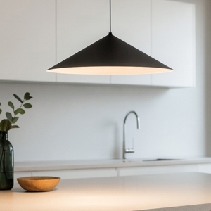 Visualizza i dettagli per Lampadario per isola cucina design minimal nera led 3000k Lampadario per isola cucina design minimal nera led 3000k