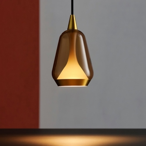 Lampada a sospensione per comodino camera da letto led 3000k oro ottone