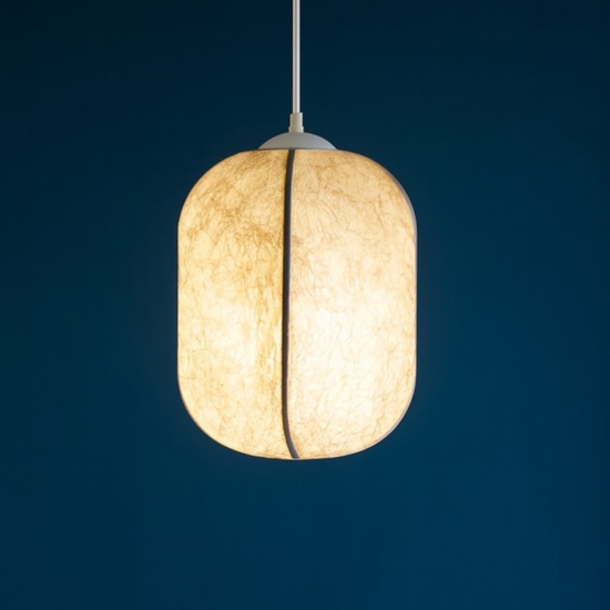 Lampada a sospensione bianco seta di gelso 30cm Lampada a sospensione bianco seta di gelso 30cm