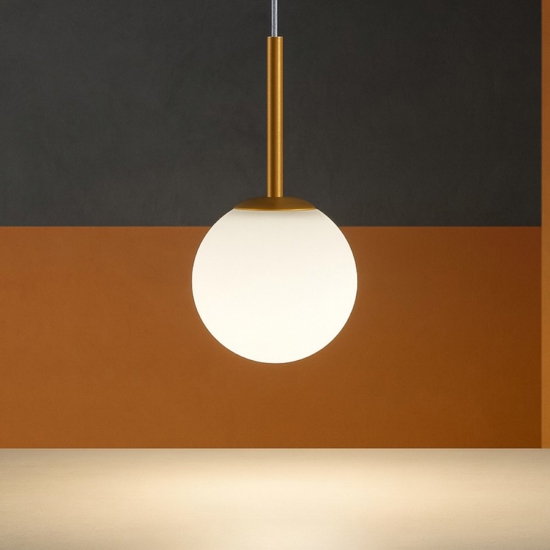 Maytoni basic form lampada a sospensione per camera da letto sfera in vetro