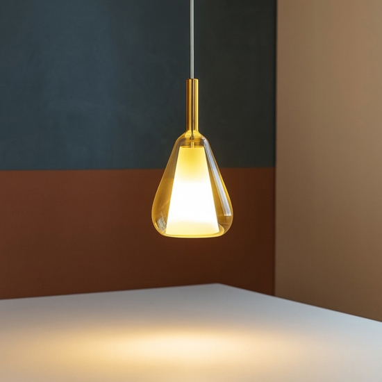 Gea luce ofelia lampada a sospensione portalampada in vetro