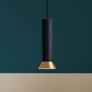 Lampada a sospensione per camera da letto con dettagli colore oro