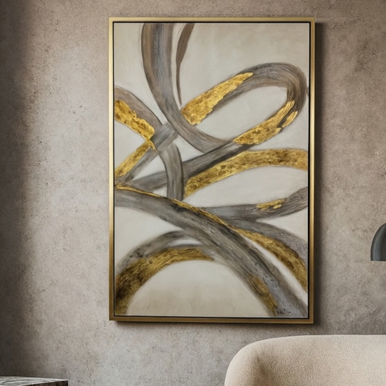 Quadro astratto moderno nodi 80x120 per soggiorno