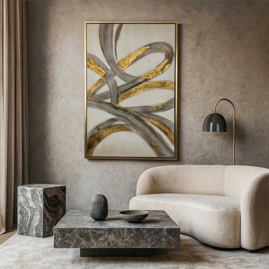 Quadro astratto moderno nodi 80x120 per soggiorno