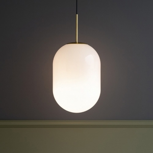 Lampada oro di vetro a sospensione sfrumato bianco