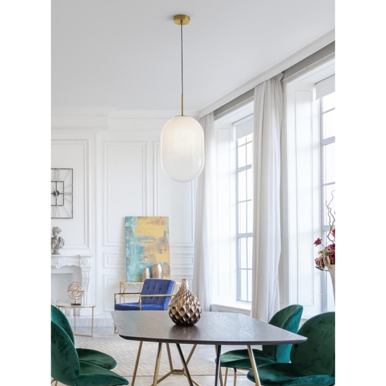 Lampada oro di vetro a sospensione sfrumato bianco