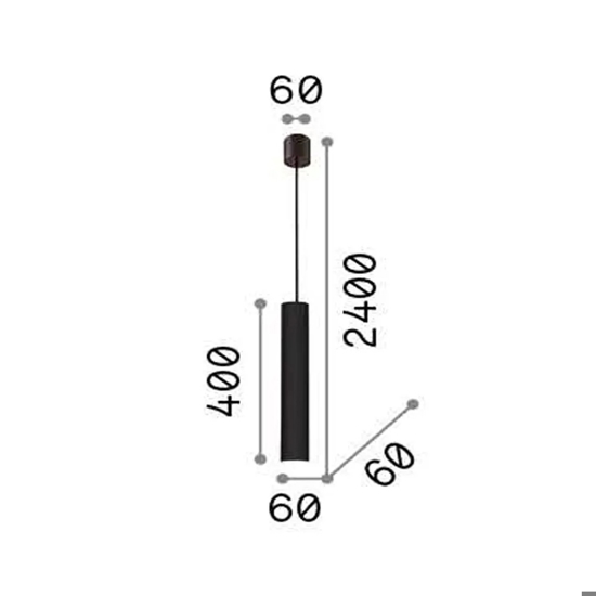 Ideal lux look sp1 d06 lampada a sospensione cilindro nero