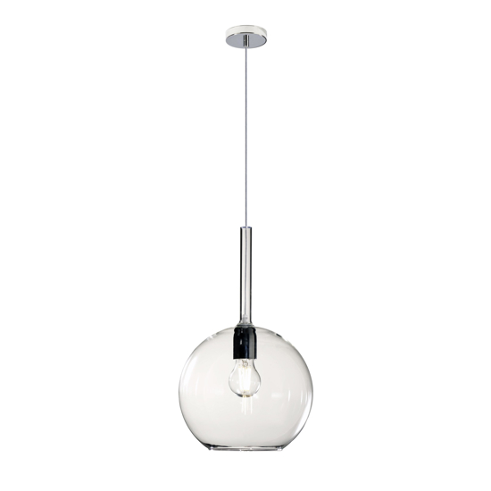 Lampada a sospensione per penisola cucina moderna sfera vetro trasparente