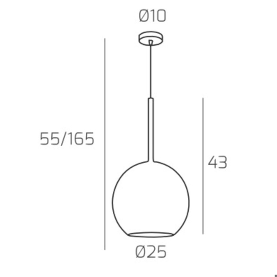 Lampada a sospensione per penisola cucina moderna sfera vetro trasparente