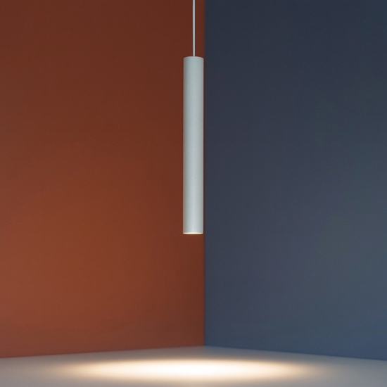 Lampada a sospensione toplight cilindro grigio isola cucina moderna