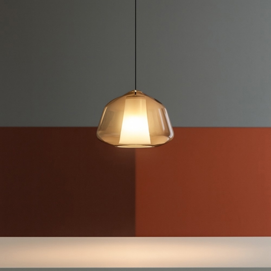 Top light lampada a sospensione pendente ambra vetro