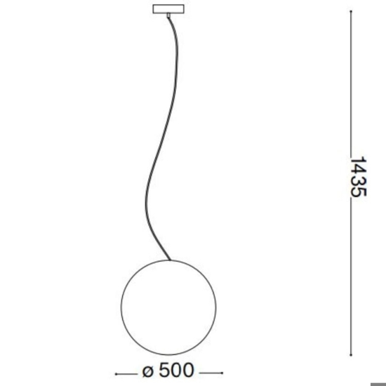 Sole sp1 d50 ideal lux lampadario da cucina boccia sfera bianca