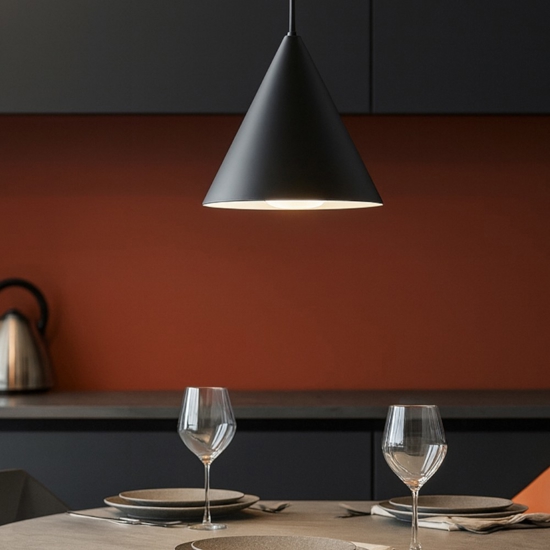 A-line sp1 d30 ideal lux lampadario cono nero per cucina moderna
