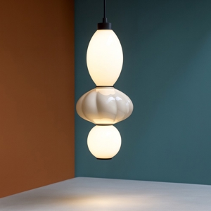 Visualizza i dettagli per Lampada a sospensione cercamica beige vetro opaco led 3000k cavo regolabile Lampada a sospensione cercamica beige vetro opaco led 3000k cavo regolabile