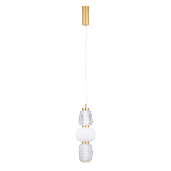 Lampada a sospensione oro con vetri stile contemporaneo