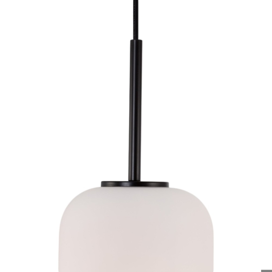 Lampada a sospensione da comodino vetro bianco nera