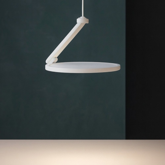 Lampada bianca a sospensione disco orientabile led 3000k Lampada bianca a sospensione disco orientabile led 3000k