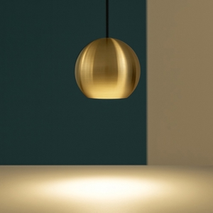 Lampada a sospensione sfera oro guya gea luce led 3000k