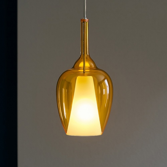 Gea luce ofelia lampada a sospensione vetro ambrato Gea luce ofelia lampada a sospensione vetro ambrato