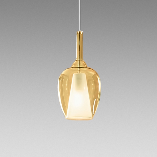 Gea luce ofelia lampada a sospensione vetro ambrato Gea luce ofelia lampada a sospensione vetro ambrato