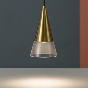 Ideal lux cono sp1 lampada a sospensione moderna ottone