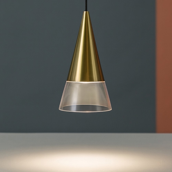 Ideal lux cono sp1 lampada a sospensione moderna ottone