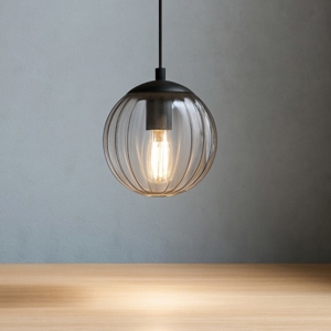 Lampada a sospensione da cucina con sfera in vetro lavorato