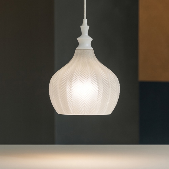 Gea luce cleofe lampada a sospensione portalampada vetro lavorato Gea luce cleofe lampada a sospensione portalampada vetro lavorato