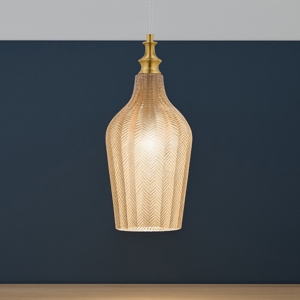 Gea luce cleofe lampada a sospensione vetro decorato