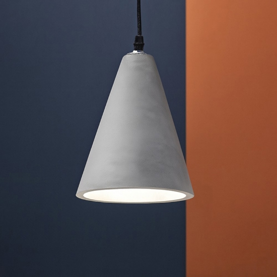 Oil2 sp1 ideal lux lampada a sospensione cono cemento industriale