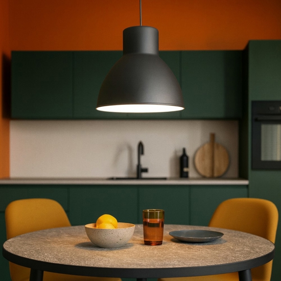 Ideal lux metro sp1 lampadario da cucina cupola grigia moderna