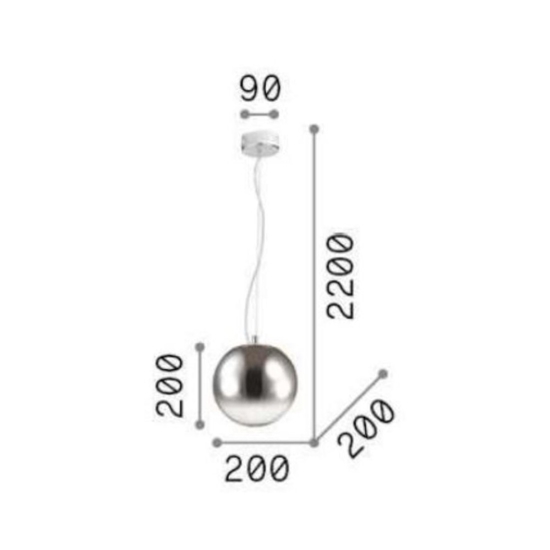 Mapa fade sp1 d20 ideal lux lampada a sospensione da comodino vetro fume