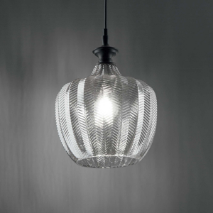 Lord sp1 ideal lux lampada a sospensione vetro decorato