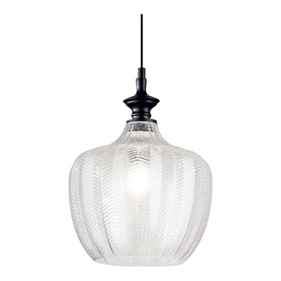 Lord sp1 ideal lux lampada a sospensione vetro decorato