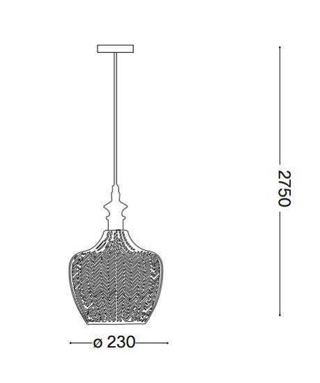 Lord sp1 ideal lux lampada a sospensione vetro decorato