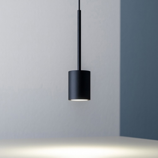 Lampada a sospensione nera per comodino ideal lux archimede sp led 3000k
