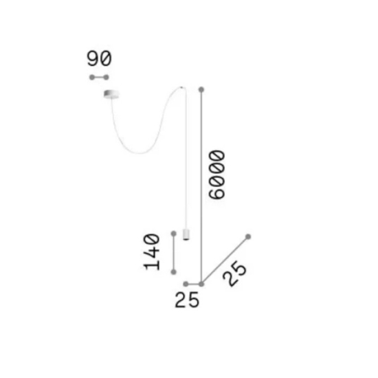 Lampada a sospensione nera per comodino ideal lux archimede sp led 3000k