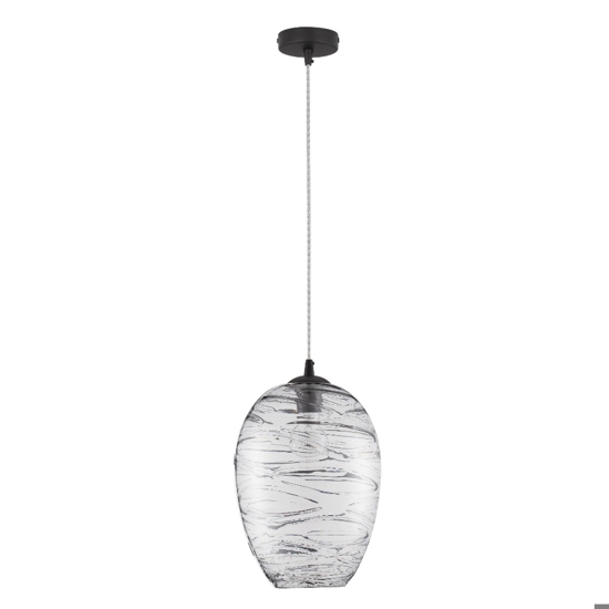 Lampadario da cucina vetro rigato trasparente