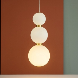 Lampada a sospensione oro perle per comodino camera da letto