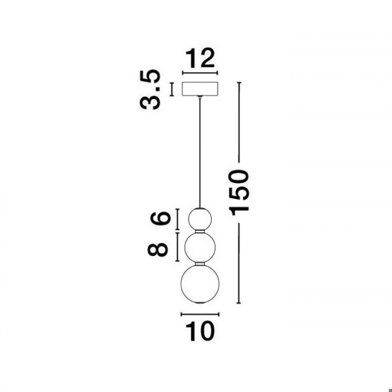 Lampada a sospensione oro perle per comodino camera da letto