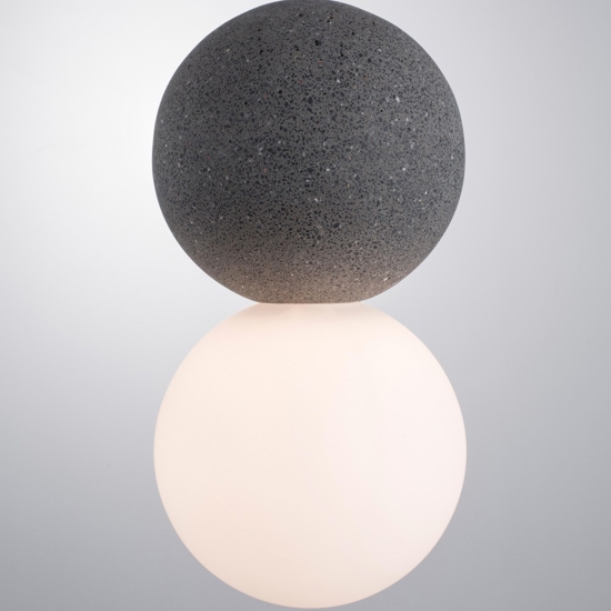 Lampada da comodino per camera da letto sfera di cemento antracite Lampada da comodino per camera da letto sfera di cemento antracite