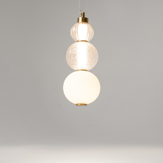 Maytoni collar lampada a sospensione led 16w 3000k vetro decorato
