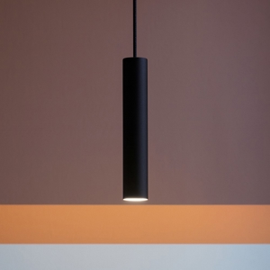 Tube sp d6 lampada a sospensione led 3000k nera ideal lux cavo regolabile