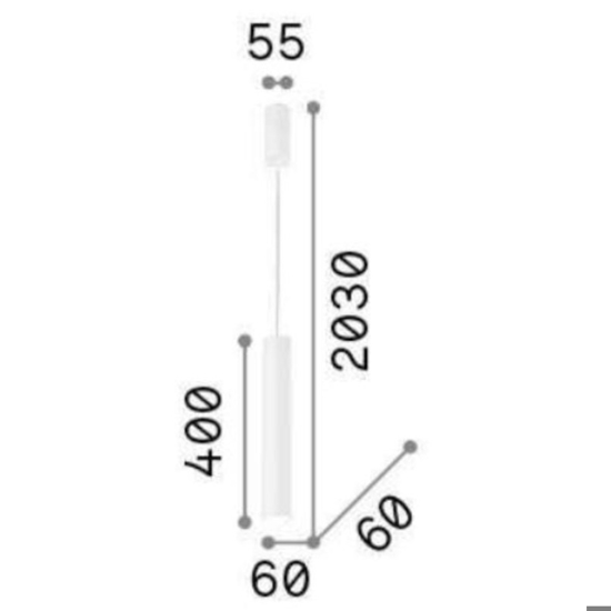 Tube sp d6 lampada a sospensione led 3000k nera ideal lux cavo regolabile Tube sp d6 lampada a sospensione led 3000k nera ideal lux cavo regolabile
