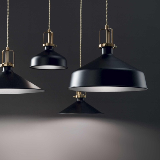 Ideal lux eris-1 sp1 lampada a sospensione vintage nera